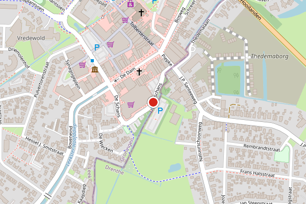 Brandweer-melding op de Schans, Leek op 19 juni, kaart-overzicht