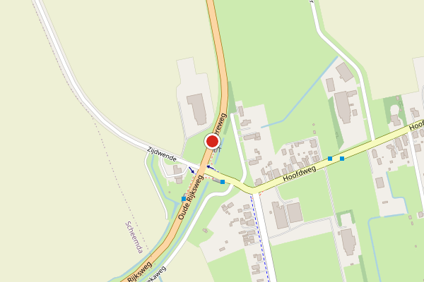 Brandweer-melding op Midwolda op 20 juni, kaart-overzicht