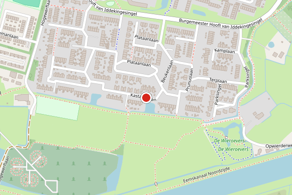 Brandweer-melding op Kastanjelaan, Appingedam op 20 juni, kaart-overzicht