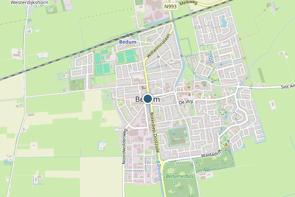 Politie-melding op Schoolstraat De Vlijt, Bedum op 22 juni, kaart-overzicht