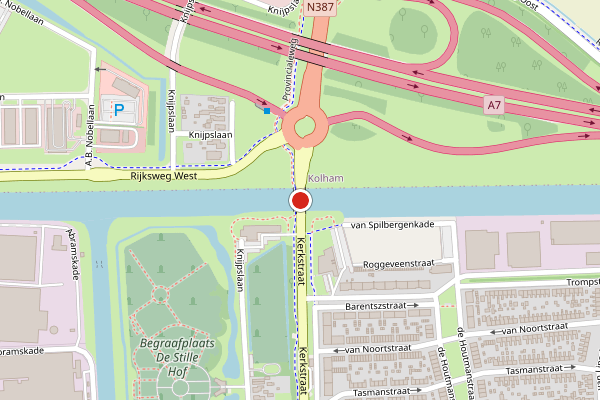 Brandweer-melding op Kerkstraat, Hoogezand op 22 juni, kaart-overzicht
