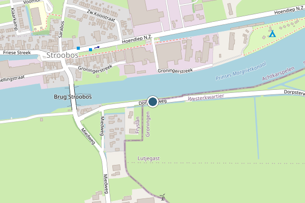Politie-melding op Dorpsterweg, Lutjegast op 22 juni, kaart-overzicht