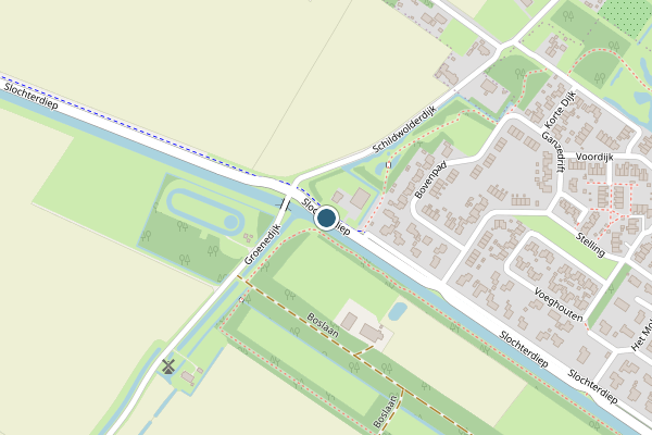 Politie-melding op Slochterdiep, Slochteren op 23 juni, kaart-overzicht