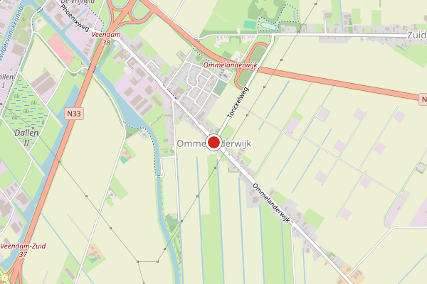 Brandweer-melding op Ommelanderwijk op 23 juni, kaart-overzicht