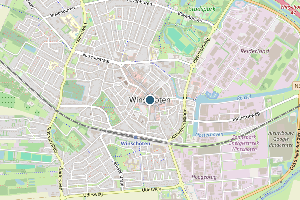 Politie-melding op Winschoten op 24 juni, kaart-overzicht