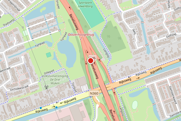 Brandweer-melding op Beneluxweg, Groningen op 24 juni, kaart-overzicht