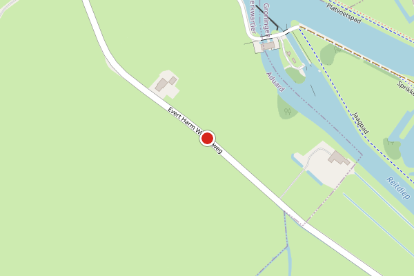 Brandweer-melding op Evert Harm Woltersweg, Aduard op 24 juni, kaart-overzicht