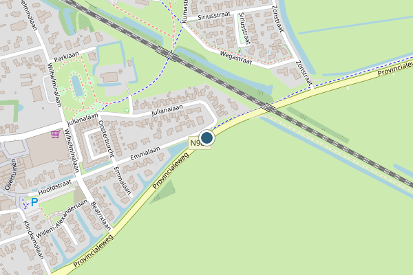 Politie-melding op Zuidhorn op 25 juni, kaart-overzicht