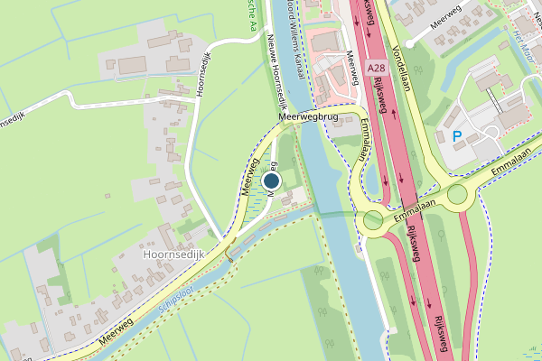 Politie-melding op Meerweg, Haren GR op 25 juni, kaart-overzicht