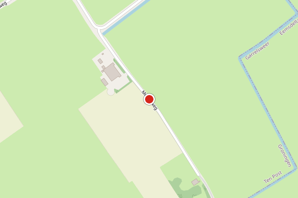 Brandweer-melding op Medenweg, Ten Post op 26 juni, kaart-overzicht