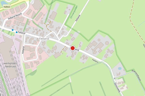 Brandweer-melding op Felland, Onnen op 26 juni, kaart-overzicht