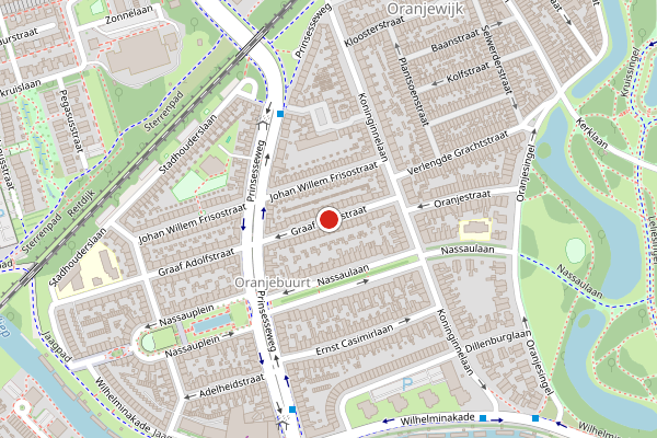 Brandweer-melding op Graaf Adolfstraat, Groningen op 27 juni, kaart-overzicht