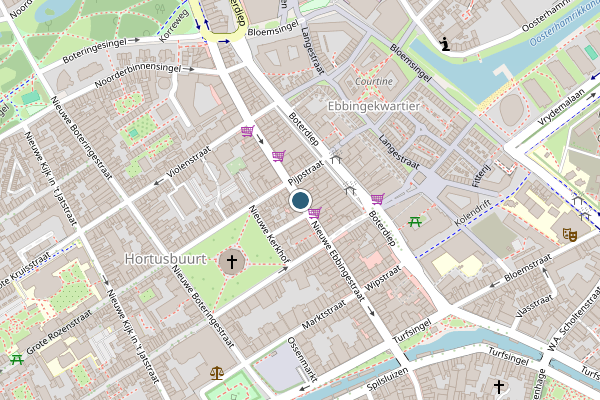 Politie-melding op Nieuwe Ebbingestraat, Groningen op 27 juni, kaart-overzicht